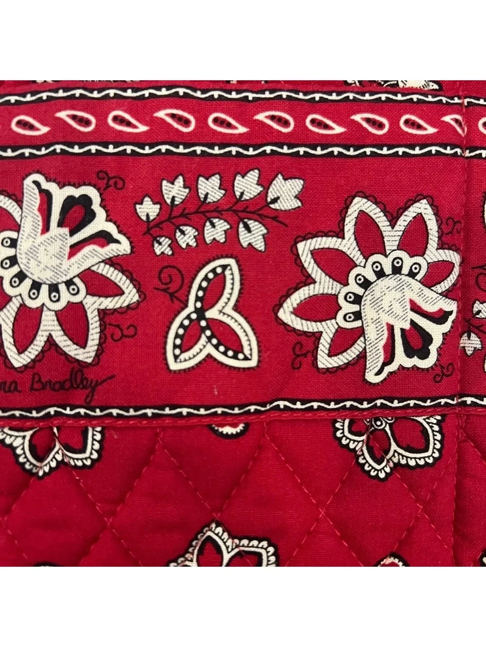 Vintage Vera Bradley Retired Red Floral Bandana Bucket Backpack Cottage Whimsy
